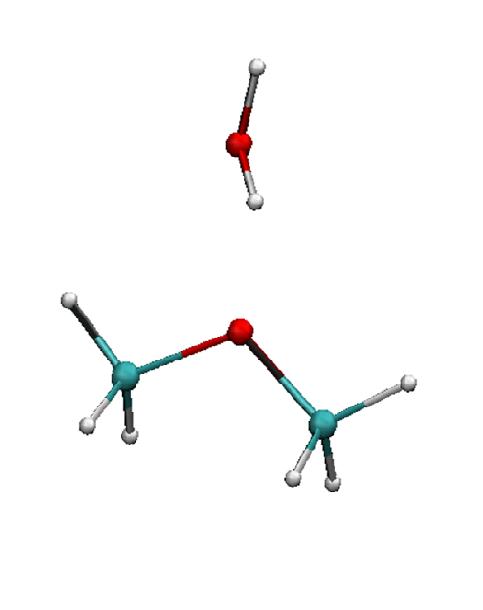 Dimethyl ether(DME)와 물 분자 모델