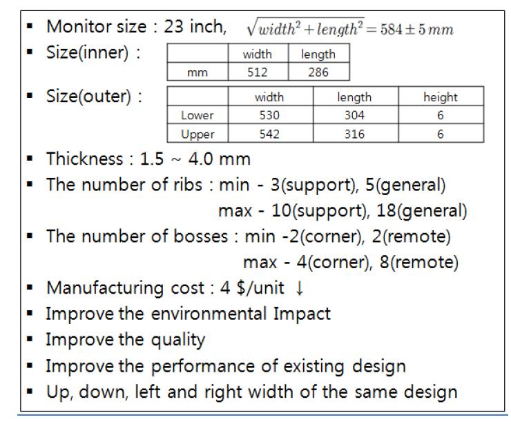 Design requirements from concept design