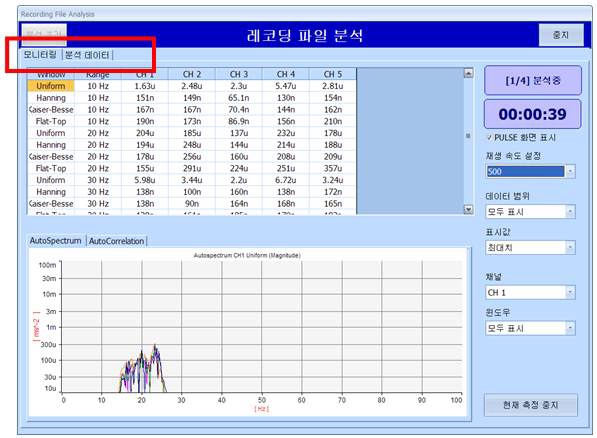 그림 6.9 레코딩 파일 분석화면