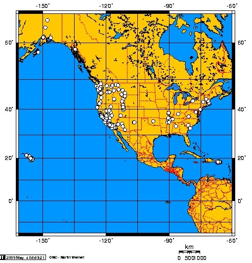 그림 2.15 미국 국가강진동프로그램 관측소 분포