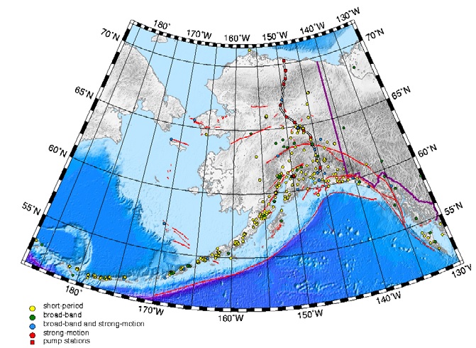 그림 2.24 알래스카지진정보국 지진관측소 현황
