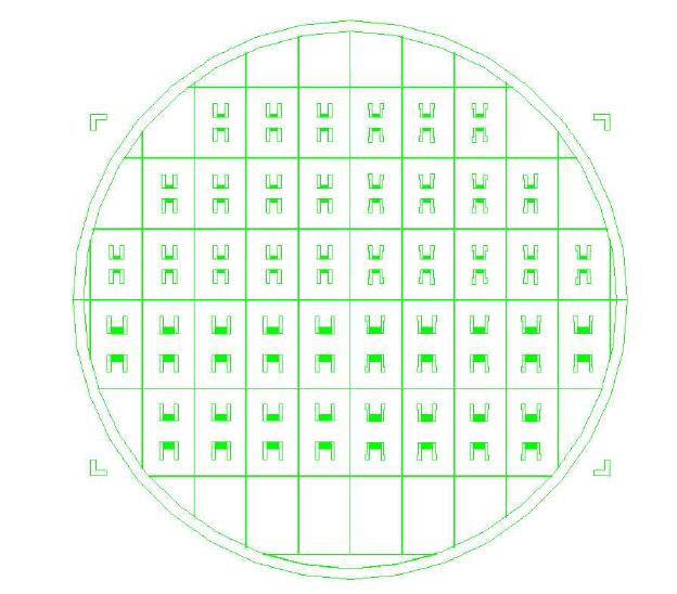 Design drawing of pattern mask for SAW device (Mask 1).