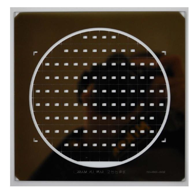 Photo of the fabricated sensitive layer for 160 MHz single IDT SAW device(Mask 5).