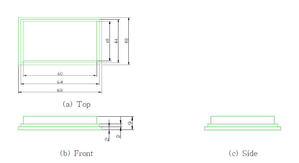 Design drawings of sensor part (bottom).