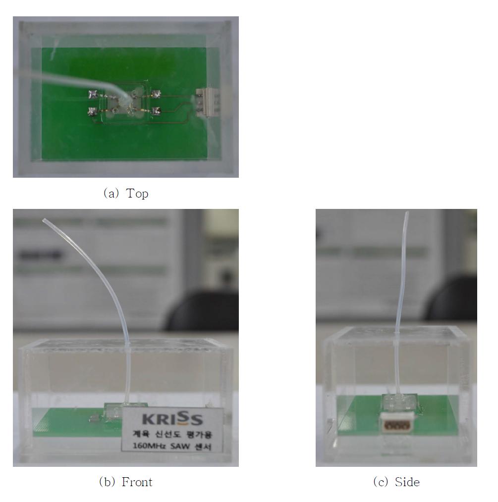 Photos of fabricated SAW sensor part.