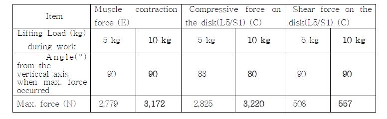 Maximum muscle contraction force