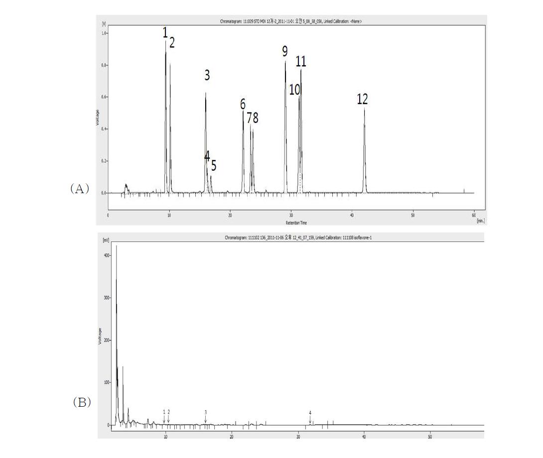 Isoflavone 크로마토그램