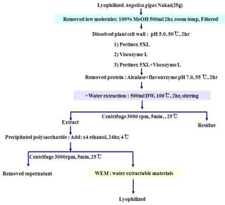 효소처리를 달리한 참당귀 다당류 분리 방법