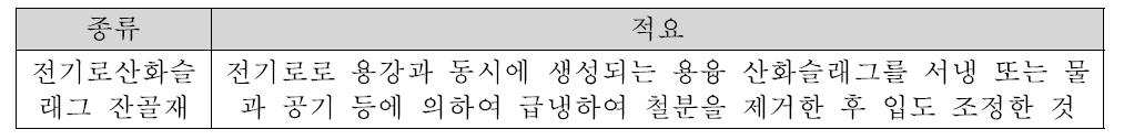 전기로산화슬래그 골재의 종류