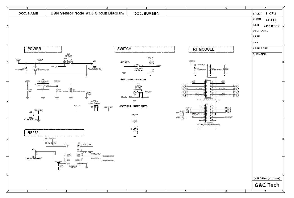 USN Sensor Node 회로도