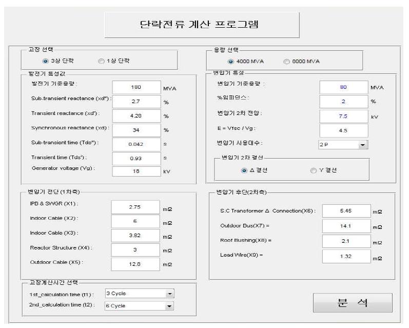 대전력시험설비 출력(단락전류 및 시험용량) 계산 사례