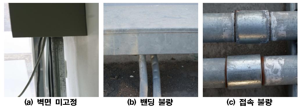 금속전선관 설치·시공 불량 사례