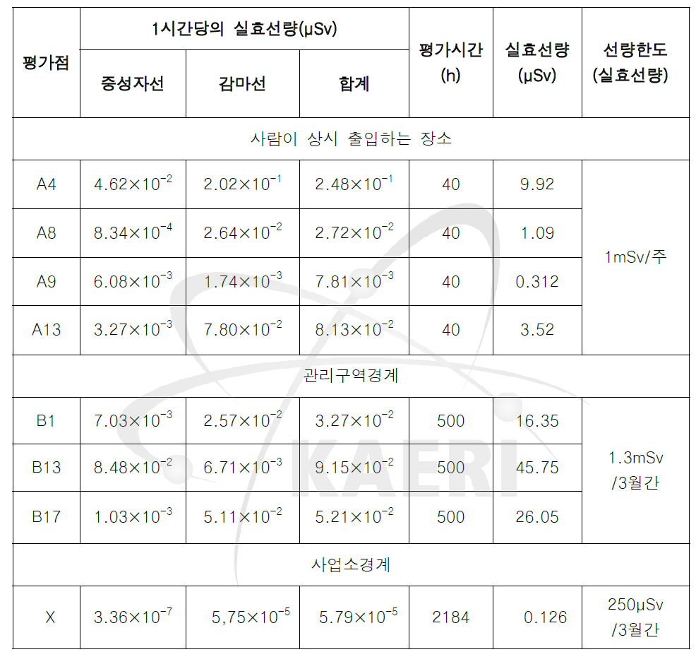 단수명방사성핵종의 생성시의 유효선량