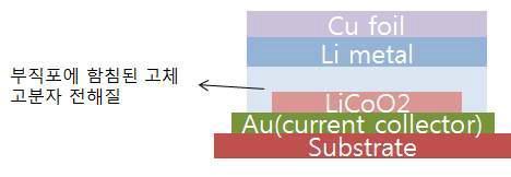 박막 고분자 리튬이차전지의 구조