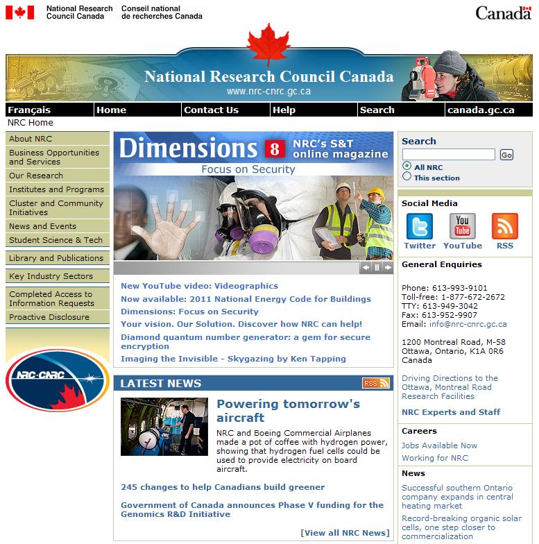 캐나다 과학기술정보연구원 연구정보시스템