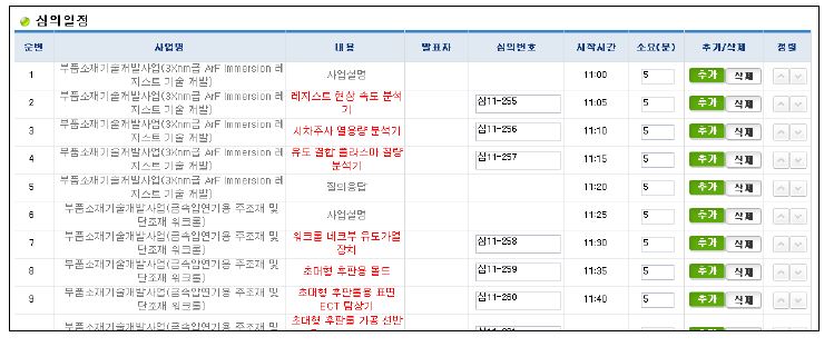 심의일정 자동배정기능