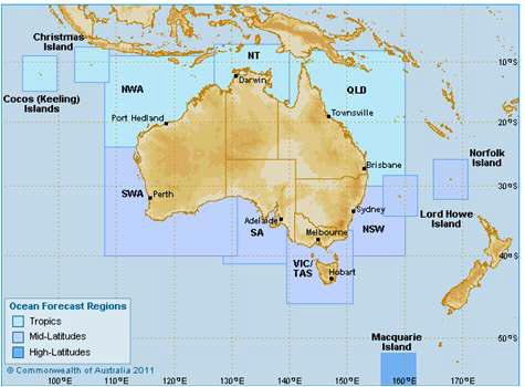 호주 Blue Link OceanMAPS의 예측영역
