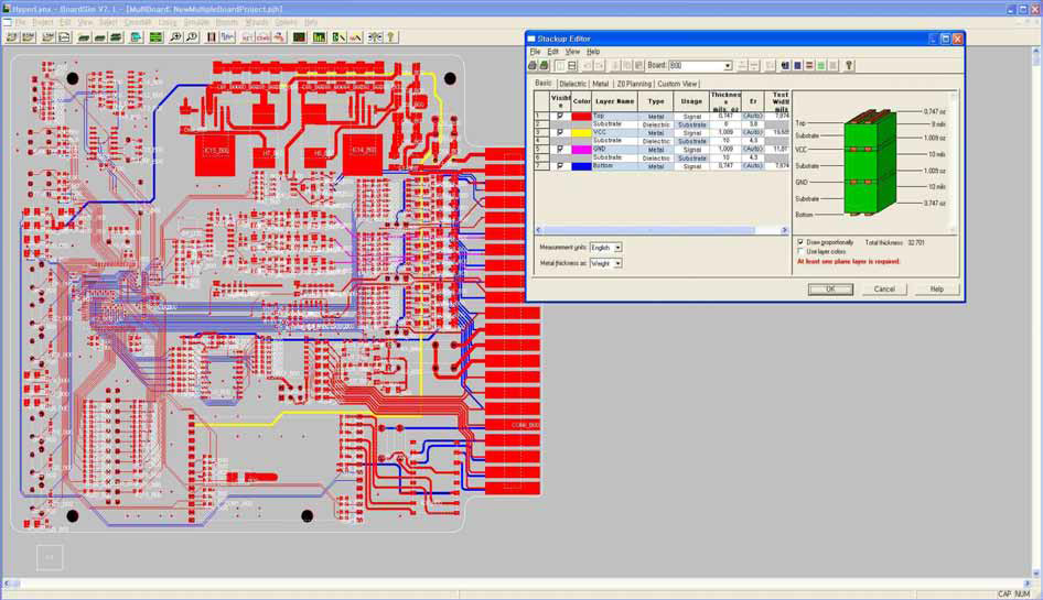 제어보드 회로기판(PCB) 전류 스트레스 시뮬레이션 화면