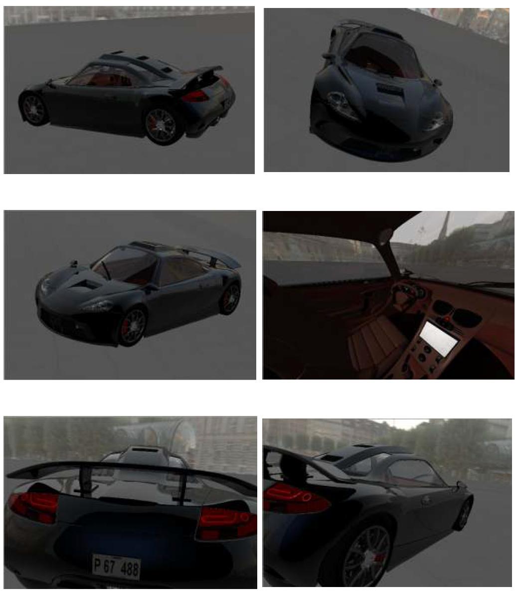 An example of photo-realistic realtime rendering : concept car