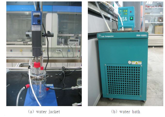 PSP 합성에 이용된 water jacket과 water bath