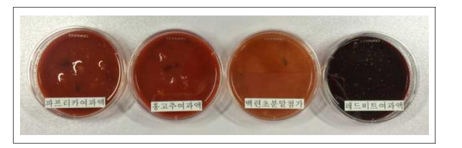 천연소재 첨가물을 첨가한 액상양념의 사진