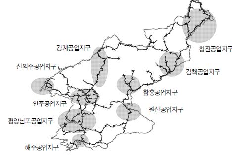 그림 Ⅶ-5 북한의 주요 공업지구