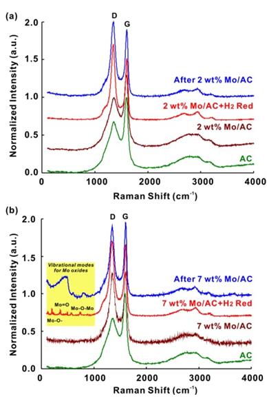 2 wt%와 7 wt% 시료의 Raman 결과