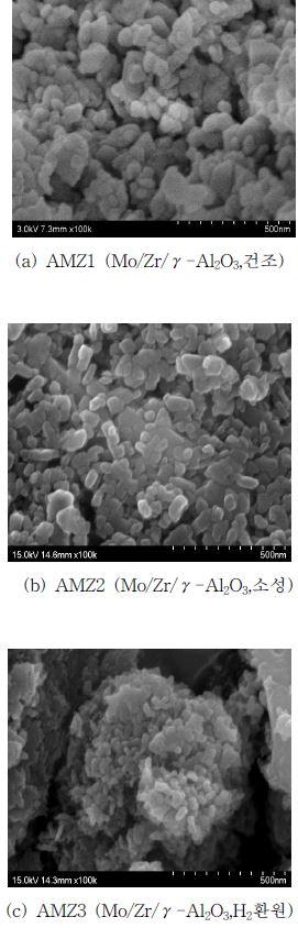 Mo/γ-Al2O3의 합성조건에 따른 SEM 형상
