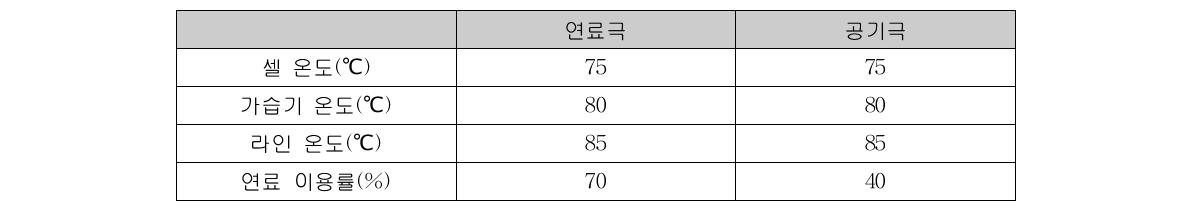 단위 셀 운전 조건