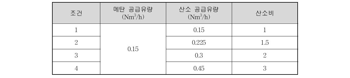 Case 3의 슬랙탭 버너 시험 조건