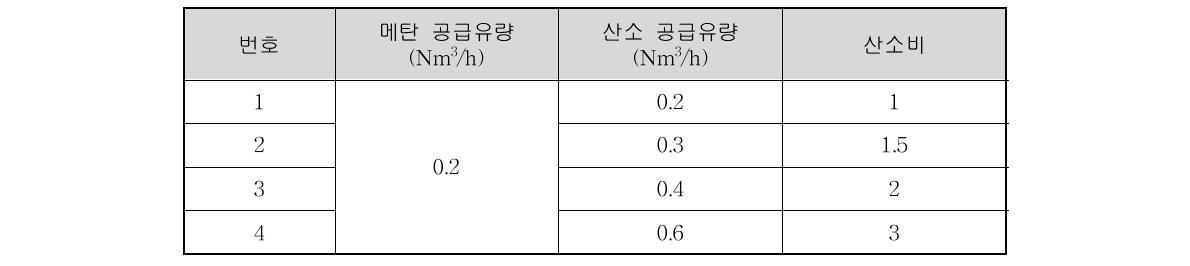 Case 4의 슬랙탭 버너 시험 조건