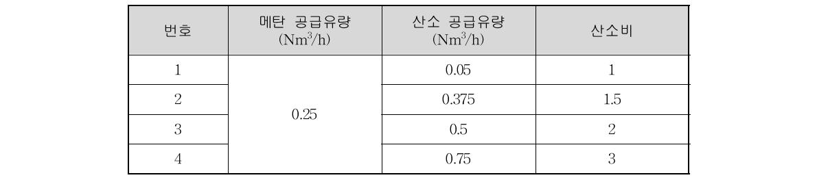 Case 5의 슬랙탭 버너 시험 조건