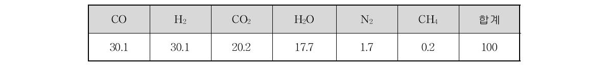 합성가스 조성