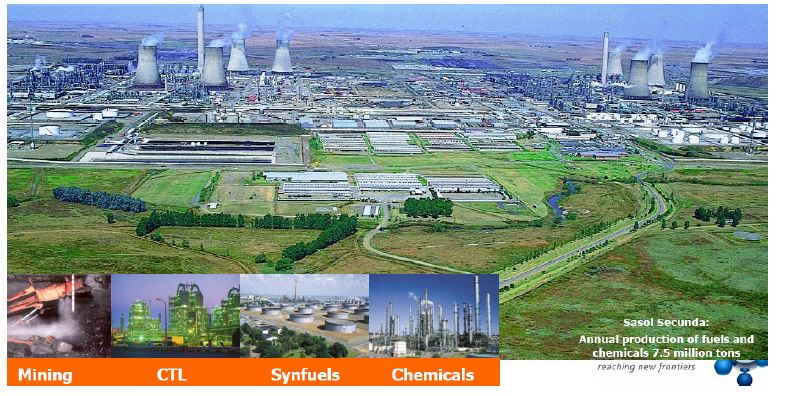 [그림 1-2] Secunda에 위치한 Sasol 2 and Sasol 3 석탄간접액화공장.