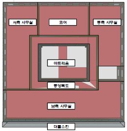 [그림 4-43] 모델링의 3 4층 평면도