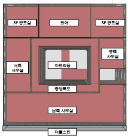 [그림 4-44] 모델링의 5층 평면도