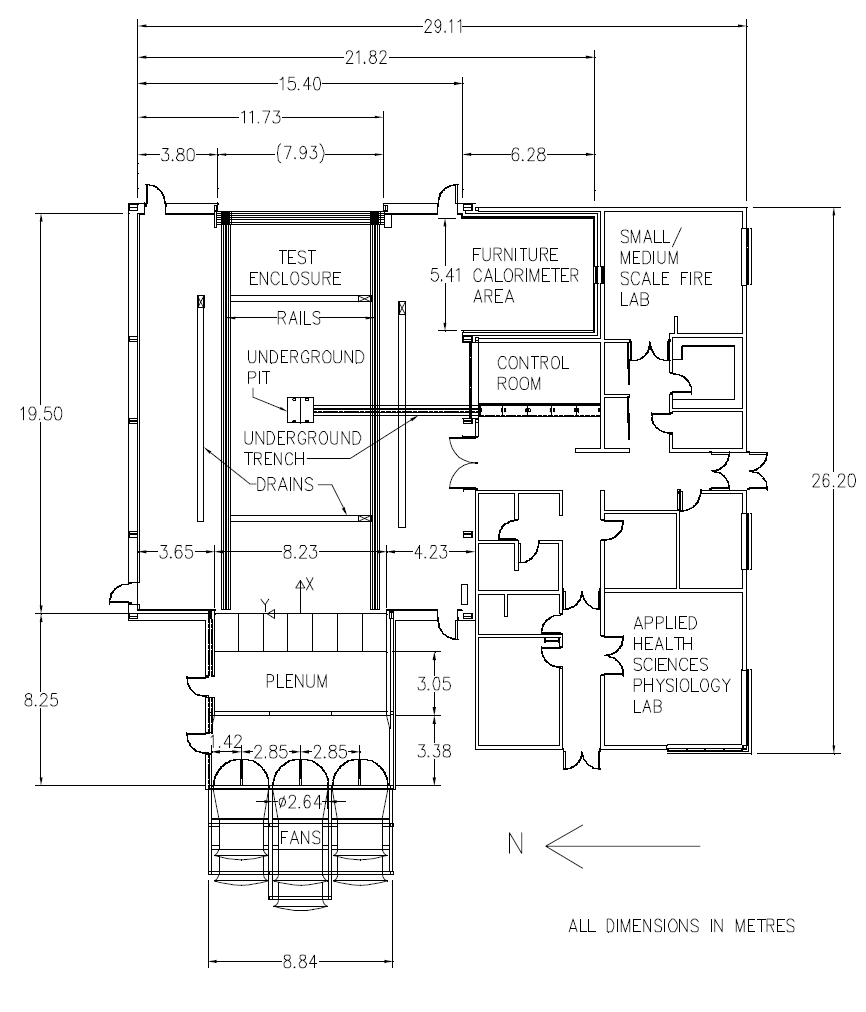 Floor Plan of the University of Waterloo Live Fire Research Facility