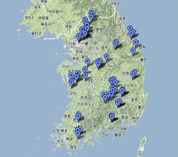 Map of capture sites of wild boars for this study