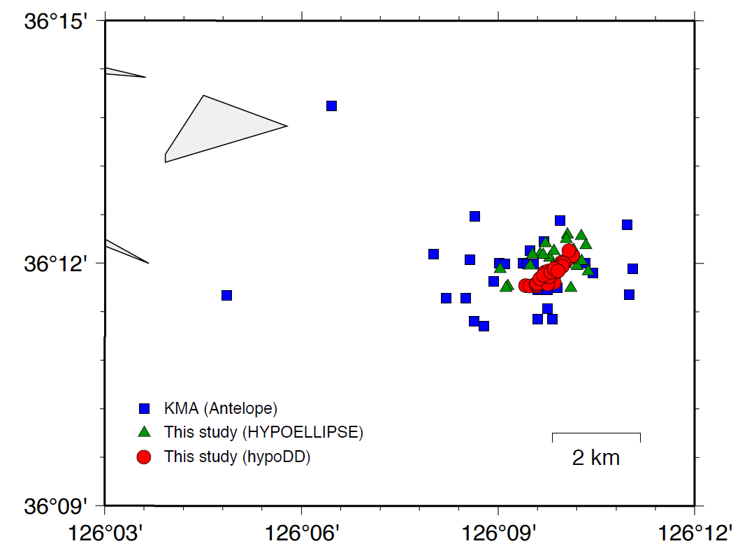 Fig. 2.1.25 Epicentral distribution of earthquakes of the KMA list.