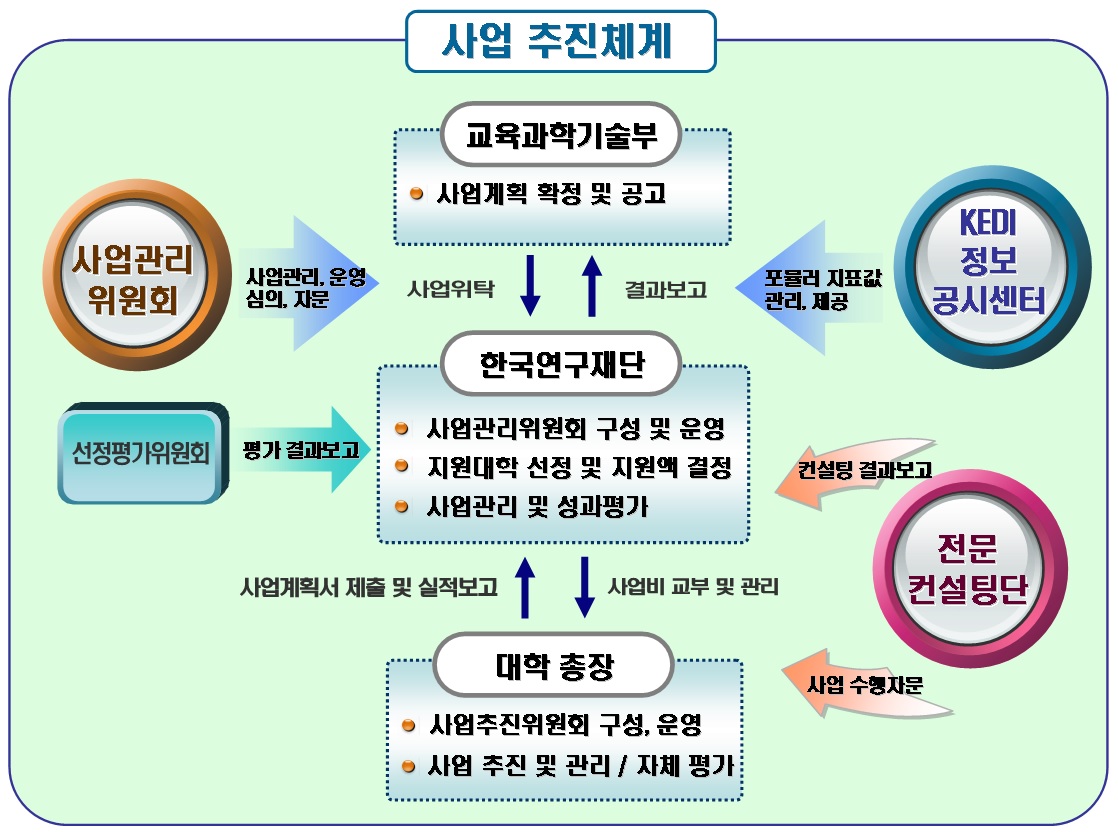 대학 교육역량강화 사업의 추진체계