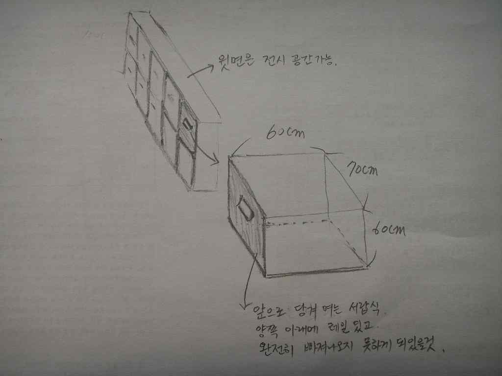 영어교실 수납장 규격 및 배치