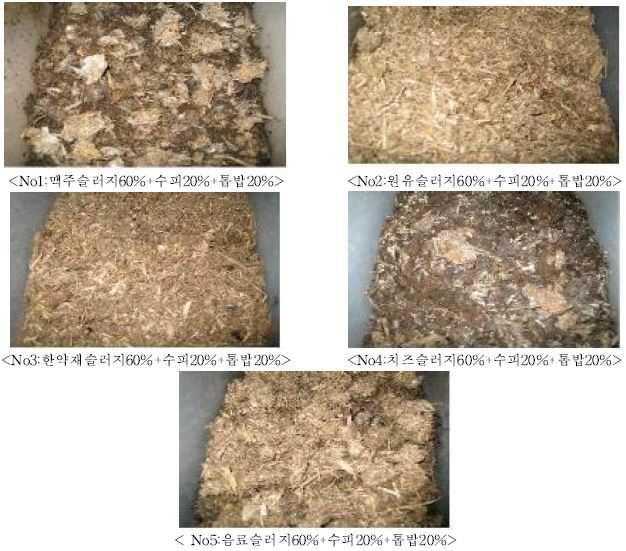 각 부숙 실험구 사진