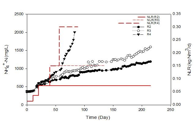 질소부하율에 따른 NH4+-N