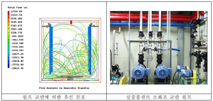 ANS Process 소화조내 유선(streamline)분포