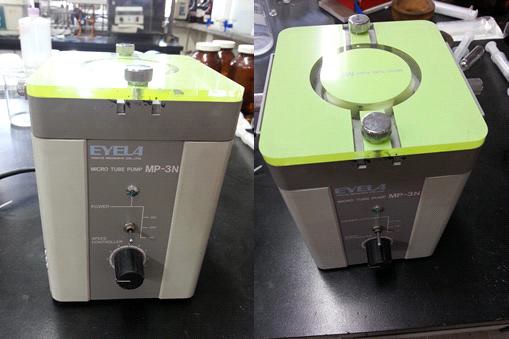 약물흡착시험 측정조건 및 EYELA사의 Micro Tube Pump MP-3N