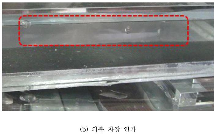 외부 자장 유무에 따른 자성비드 동특성