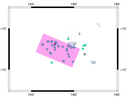 Fig. 2.4.3 Distribution map of aftershocks which occurred for 3 days after the mainshock.