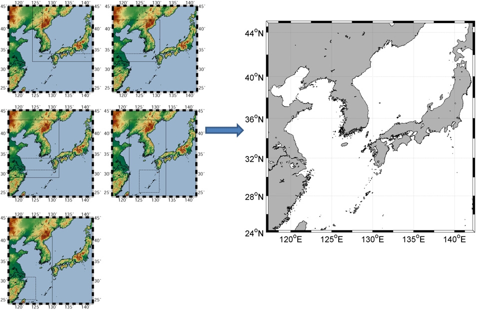 Fig. 2.4.17 Change of tsunami calculation domain
