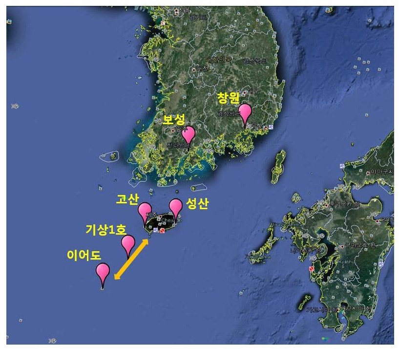 Fig. 3.1.1.4. The location of special observation of winter season in 2013.