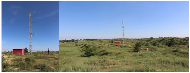 Fig. 2.4.1. Landscapes of the Naiman Asian dust monitoring tower.